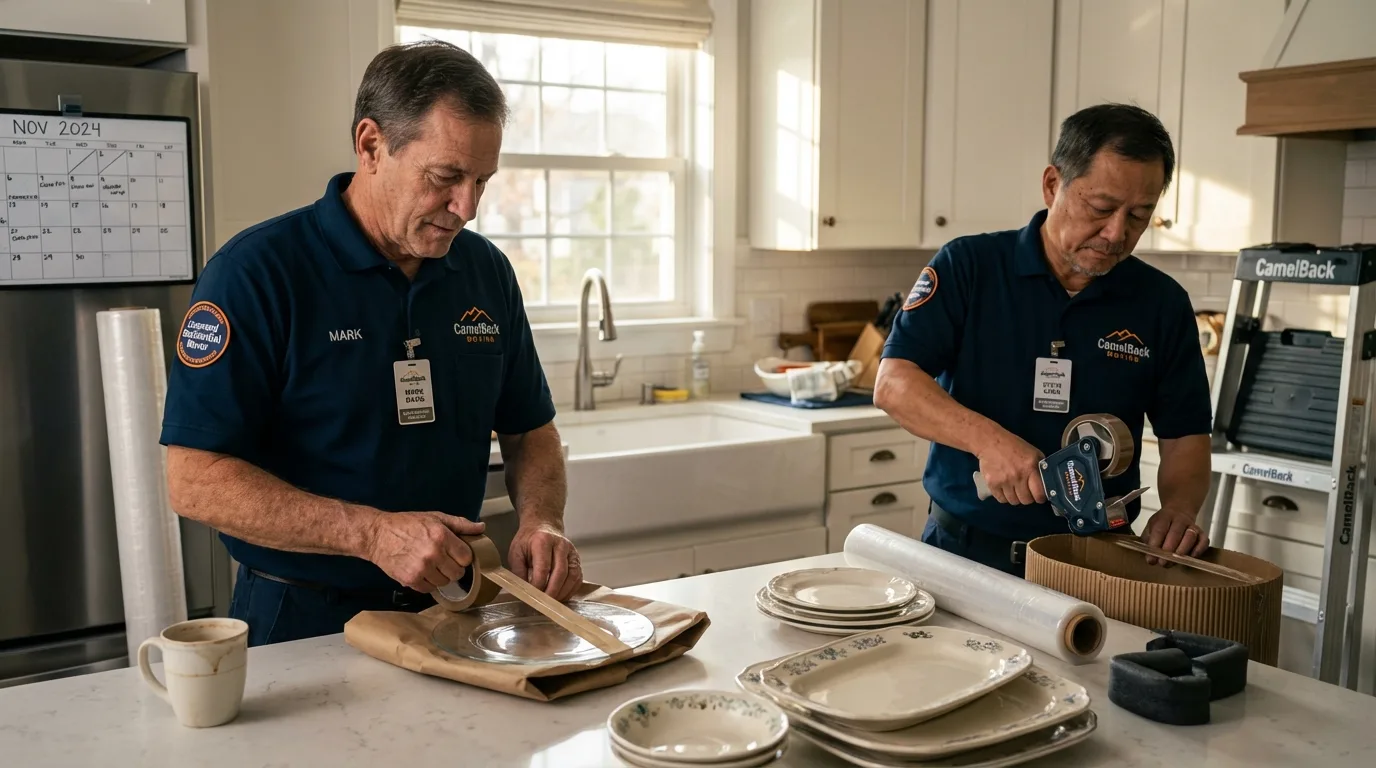 Professional crew packing kitchen dishware in Middlesex, NJ